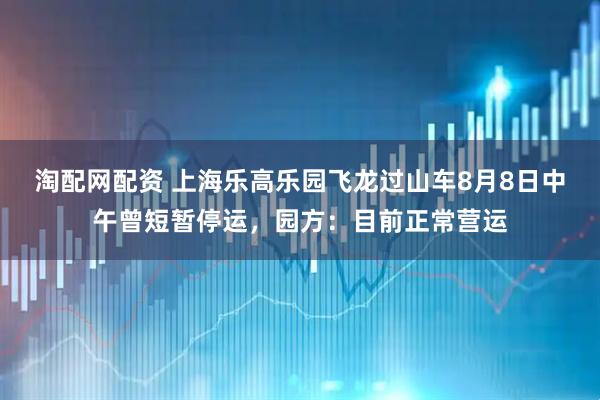 淘配网配资 上海乐高乐园飞龙过山车8月8日中午曾短暂停运，园方：目前正常营运